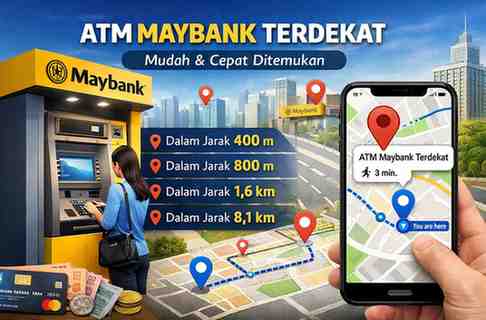 ATM Maybank Terdekat dalam Jarak 400m, 800m, 1,6km - 8,1km