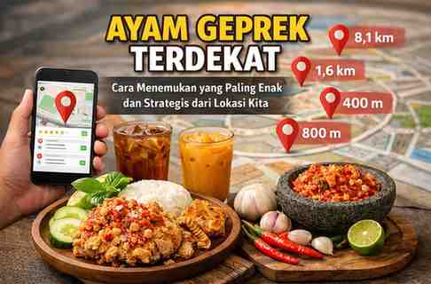 Ayam Geprek Terdekat dalam Jarak 400M, 800M, 1,6- 8,1 KM