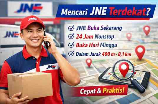 JNE Terdekat dalam Jarak 400M, 800M, 1,6KM - 8,1KM