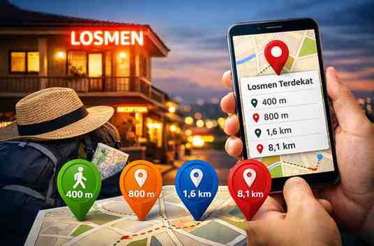 Losmen Terdekat dalam Jarak 400M, 800M, 1,6KM-8,1KM