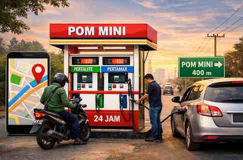 Pom Mini Terdekat dalam Jarak 400M, 800M, 1,6KM - 8,1KM