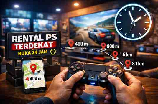 Rental PS Terdekat dalam Jarak 400M, 800M, 1,6KM dan 8,1KM