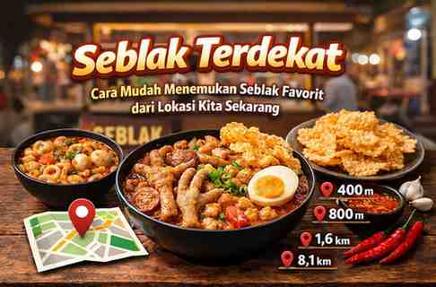 Seblak Terdekat dalam Jarak 400M, 800M, 1,6KM dan 8,1KM