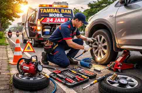 Tambal Ban Mobil Terdekat dalam Jarak 400M, 800M, 1,6-8,1 KM