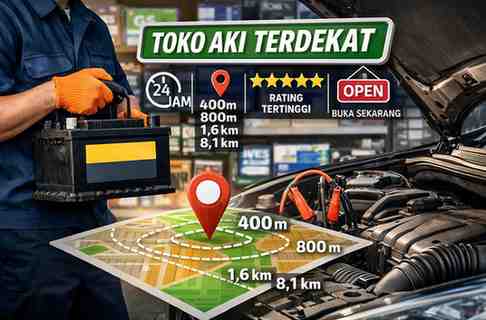 Toko Aki Terdekat dalam Jarak 400M, 800M, 1,6KM dan 8,1KM