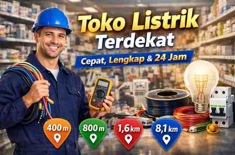 Toko Listrik Terdekat dalam Jarak 400M, 800M, 1,6KM - 8,1KM