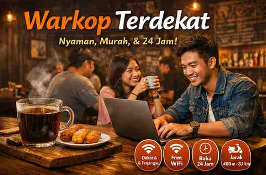 Warkop Terdekat dalam Jarak 400M, 800M, 1,6KM dan 8,1KM
